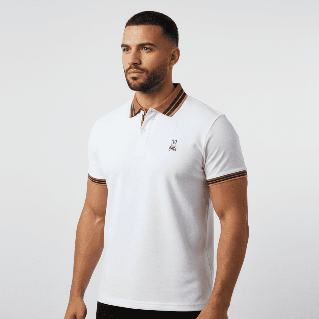 Camiseta 8286-8# Tipo Polo Blanca Para Hombre