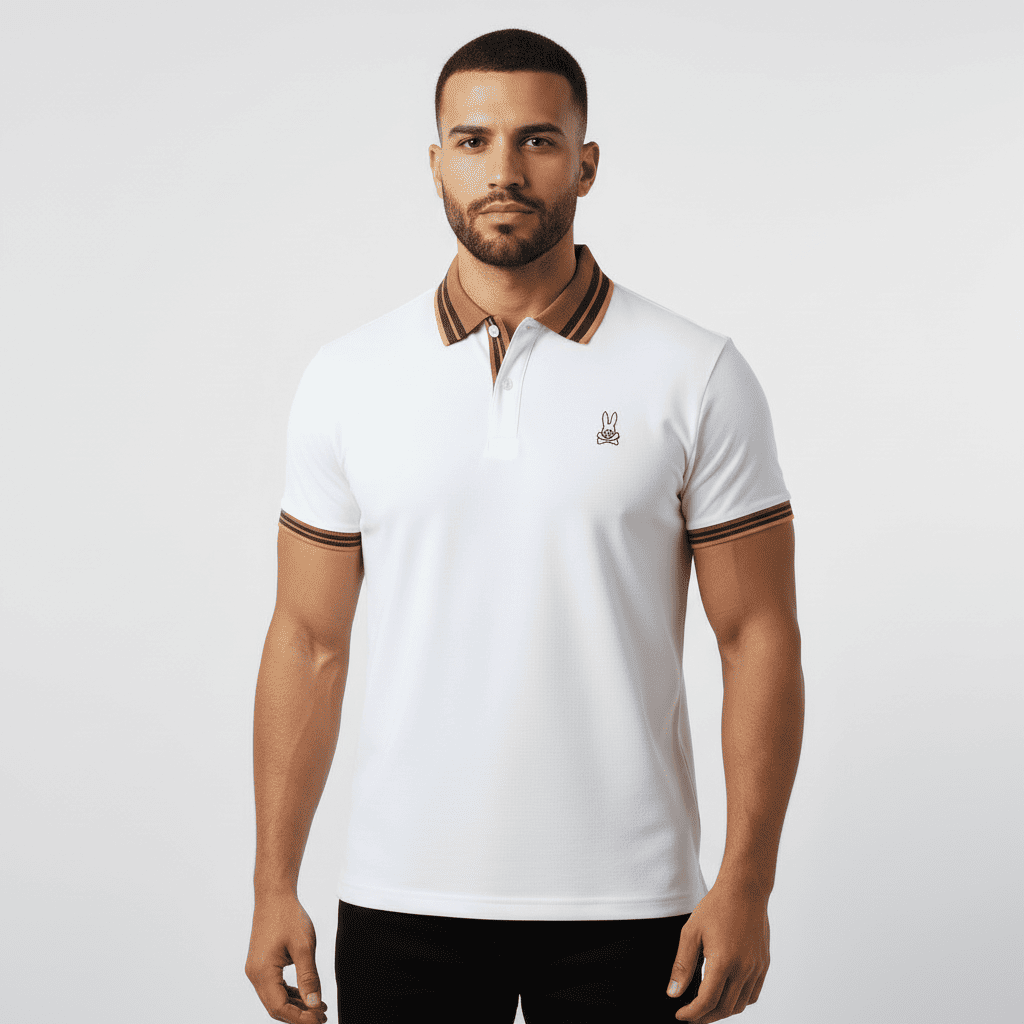 Camiseta 8286-8# Tipo Polo Blanca Para Hombre
