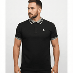 Camiseta 8286-8# Tipo Polo Negra Para Hombre