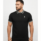 Camiseta 8286-8# Tipo Polo Negra Para Hombre