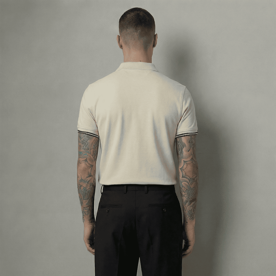 Camiseta 918003 Tipo Polo Crema Para Hombre
