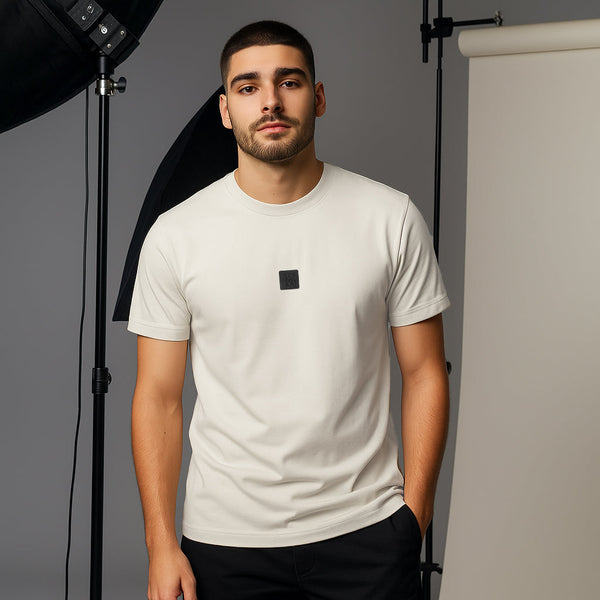 Camiseta B66002 Básica Crema Para Hombre