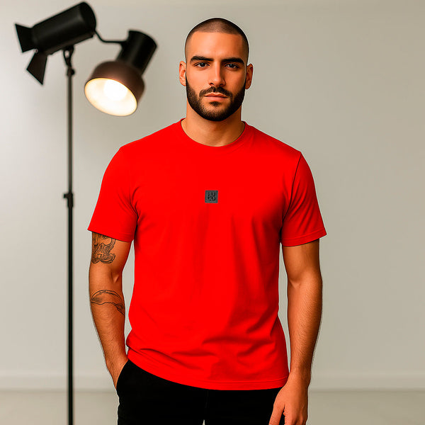 Camiseta B66002 Básica Roja Para Hombre