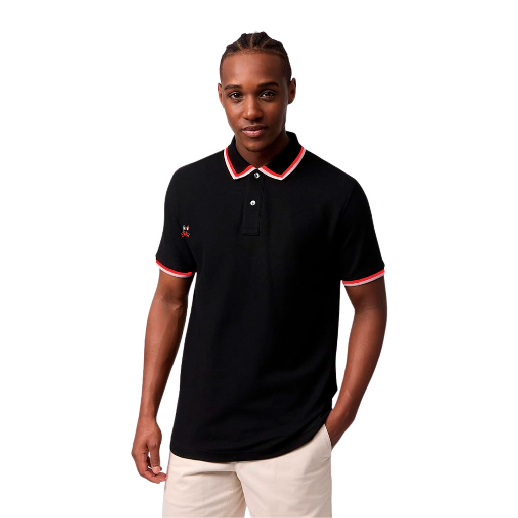 Camiseta 13601 Tipo Polo Negro Para hombre