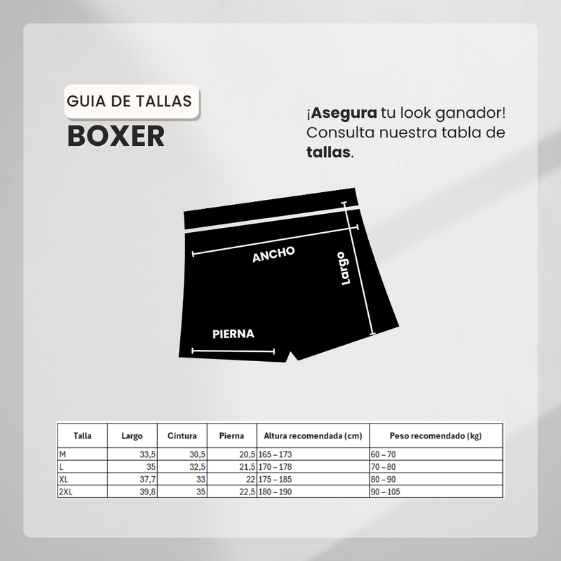 Guía de tallas para BOXER ESS BOX66 Azul Oscuro