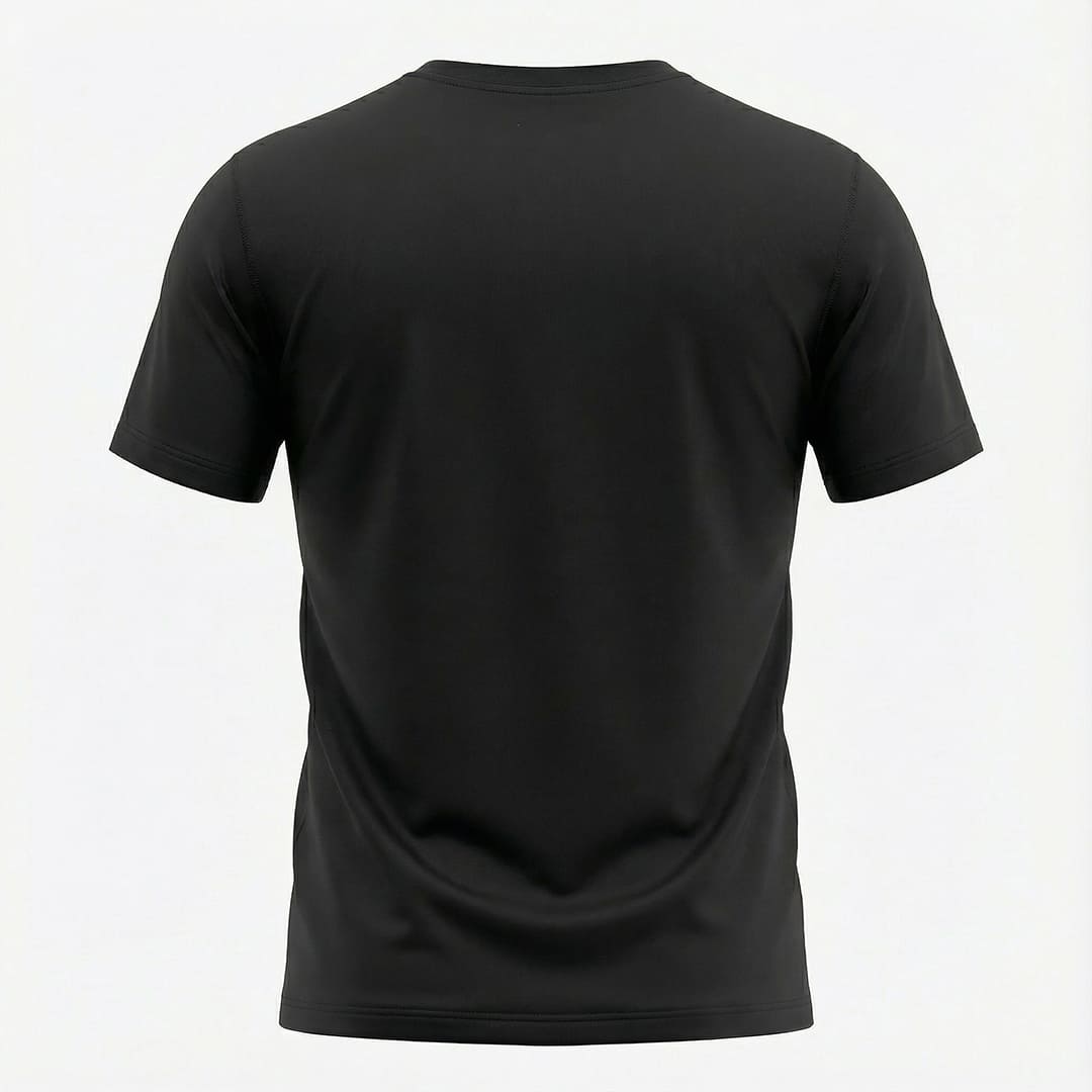 Camiseta Deportiva Básica Negra Para Hombre Ref. CAM12