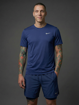 Camiseta Deportiva Básica Azul Oscuro Para Hombre Ref. CAM45