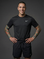 Camiseta Deportiva Básica Negra Para Hombre Ref. CAM45