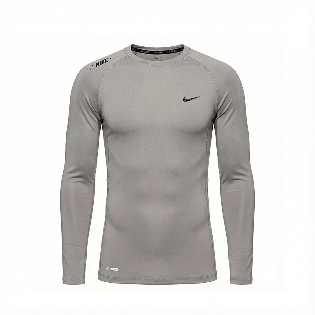 Camiseta Manga Larga Deportiva Gris Para Hombre Ref. CAMBU01