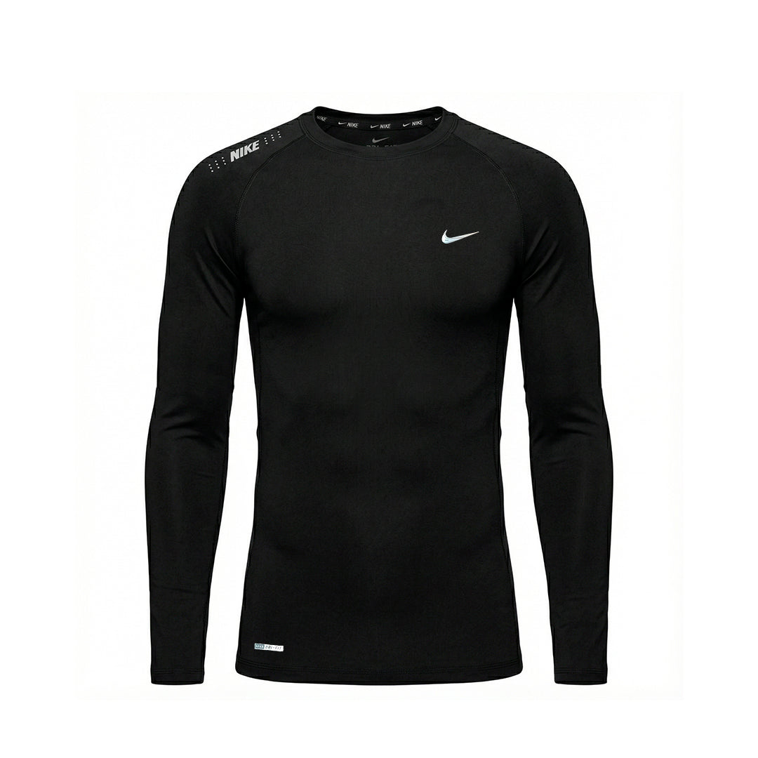 Camiseta Manga Larga Deportiva Negra Para Hombre Ref. CAMBU01