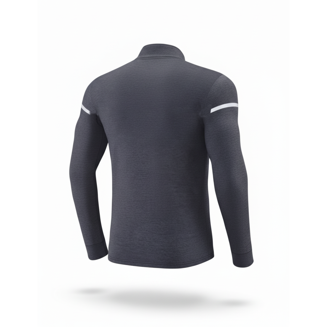 Camiseta Manga Larga Deportiva Gris Oscuro Para Hombre Ref. CML01