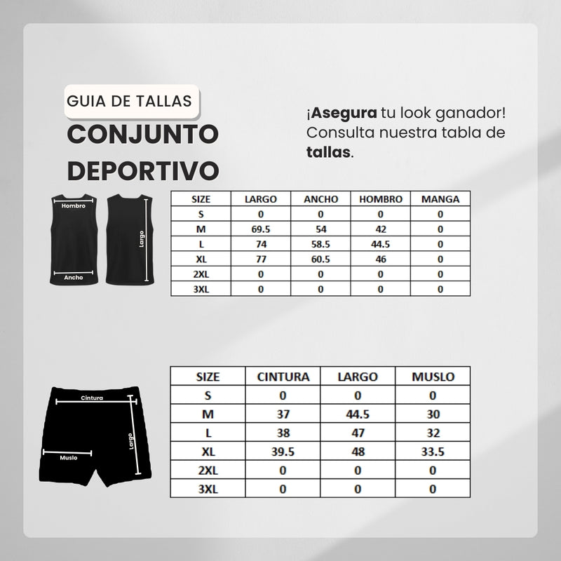 Guía de tallas para Esqueleto Deportivo Gris Para Hombre Ref. ESQ01
