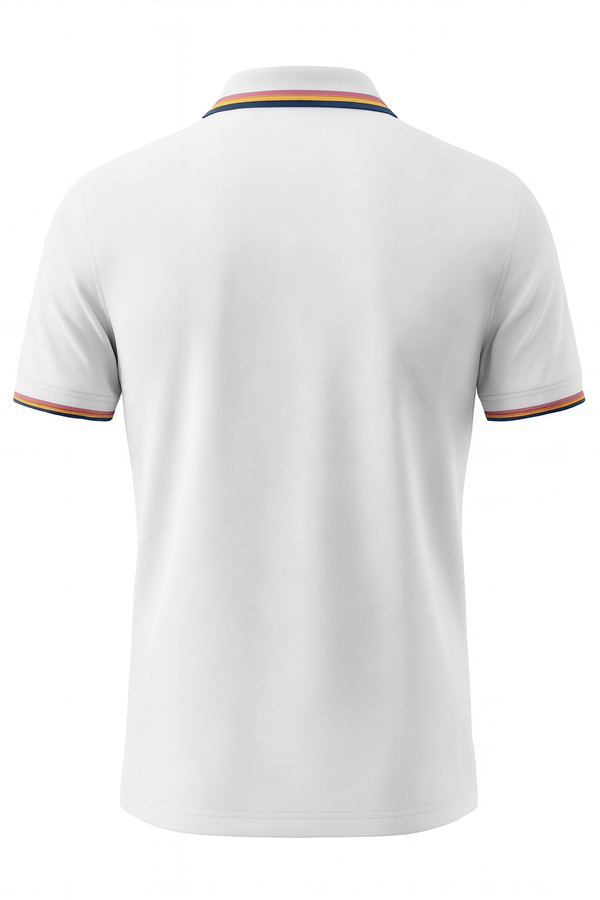 Camiseta 22342# Tipo Polo Blanca Para Hombre