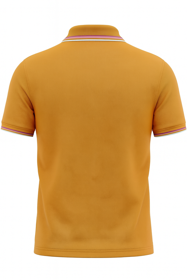 Camiseta 22342# Tipo Polo Naranjada Para Hombre