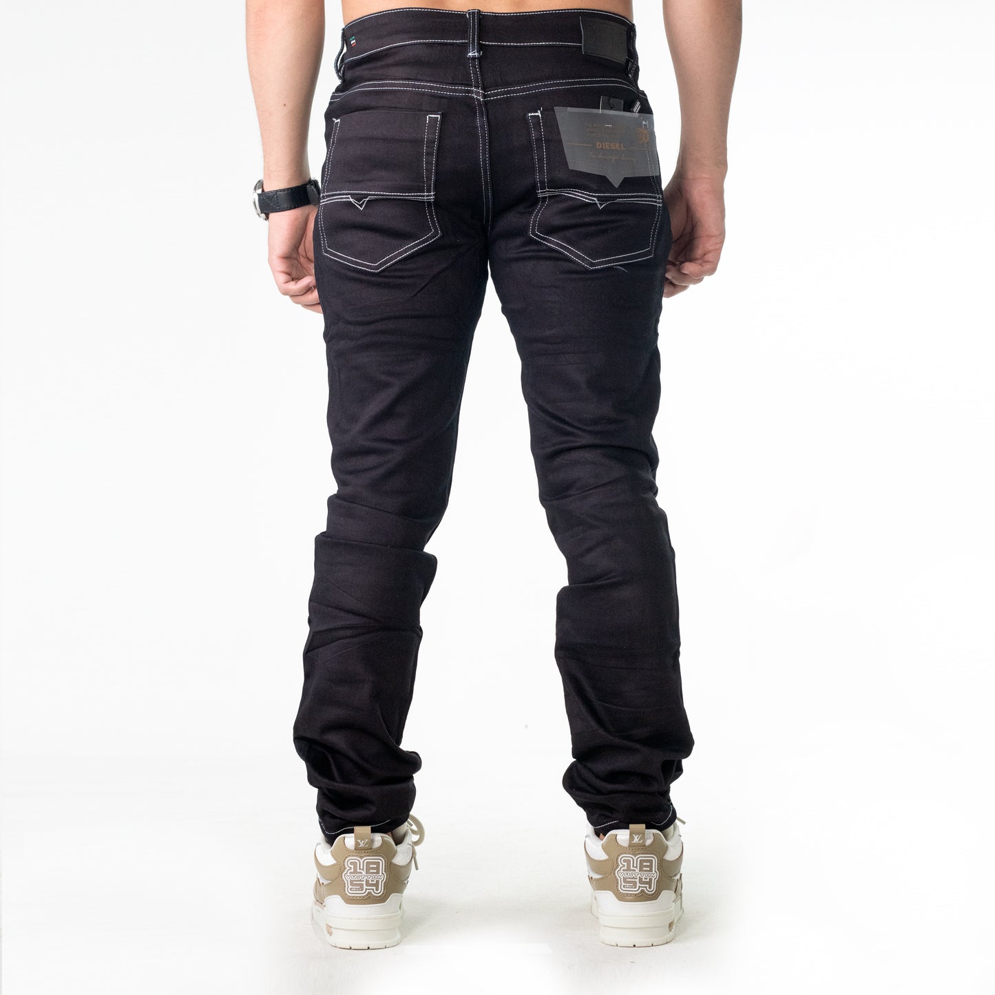 Jeans ZF012 Negro Para Hombre