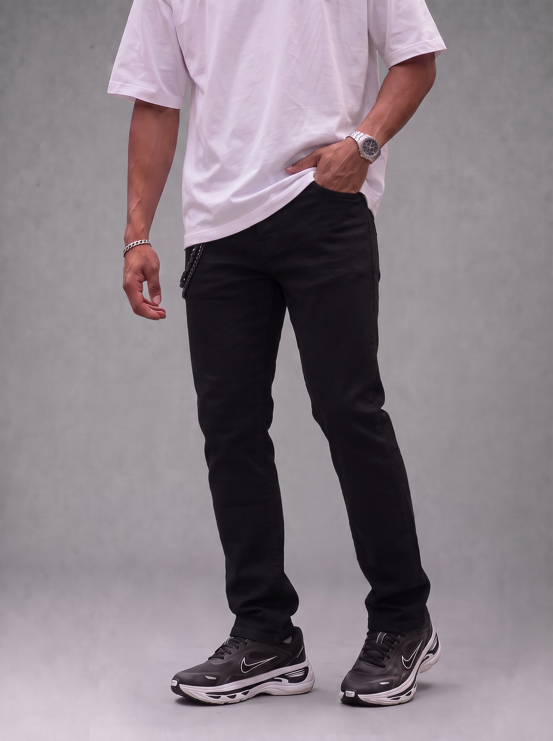 Jean DSQ DS157-2 Negro Para Hombre
