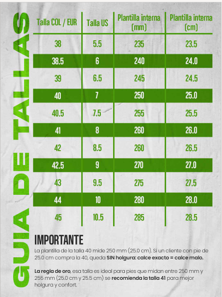 Guía de tallas para Zapatillas NK Running Blanco Ref. FD6033-104