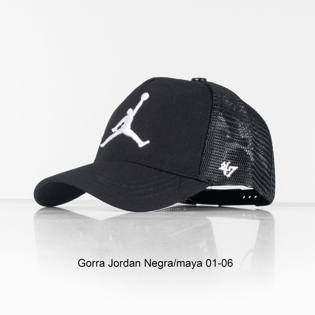 Gorra Jordan 01-06 Negra Con Blanco Para Hombre