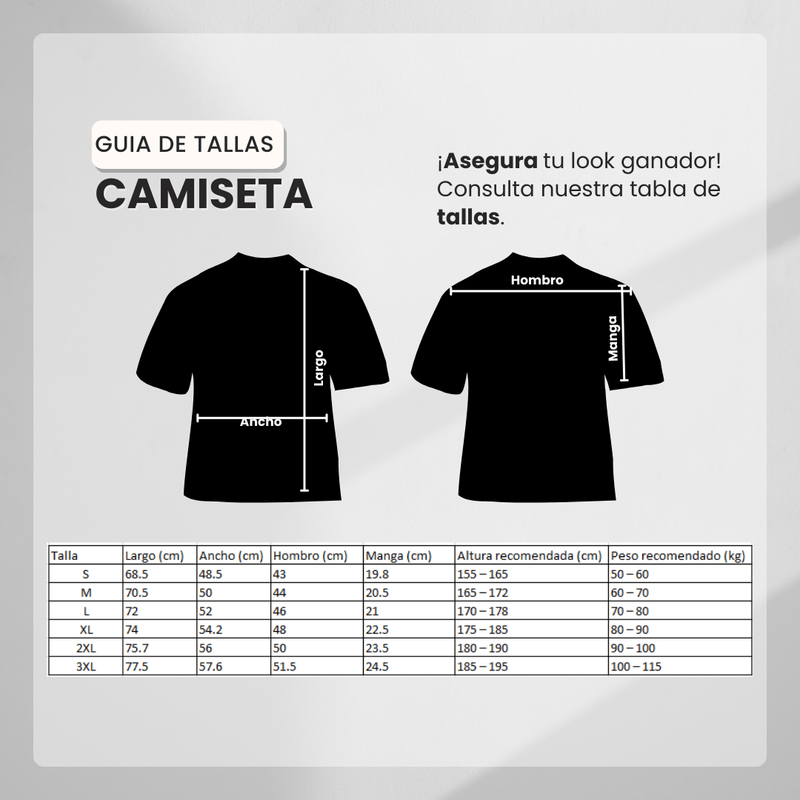 Guía de tallas para Camiseta 786908 Básica Blanca Para Hombre