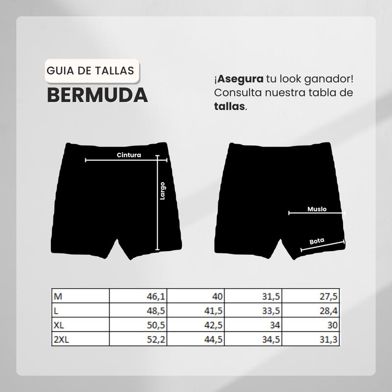 Guía de tallas para Bermuda 1818012 Crema de algodón Para Hombre