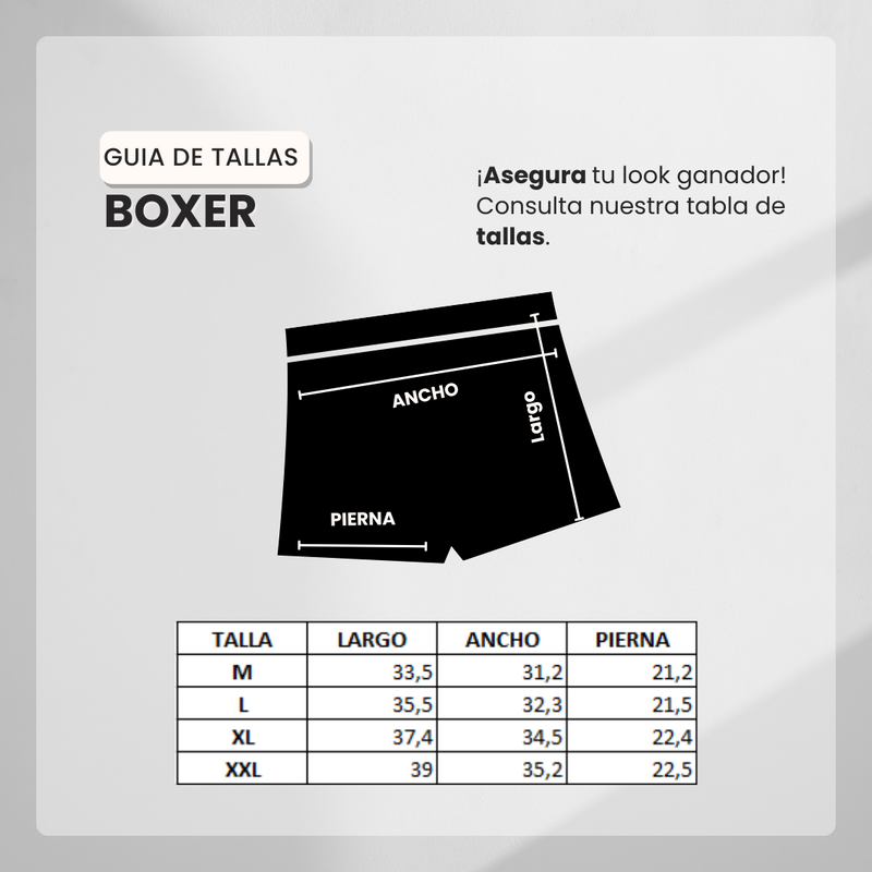Guía de tallas para BOXER DS2 B52 Gris