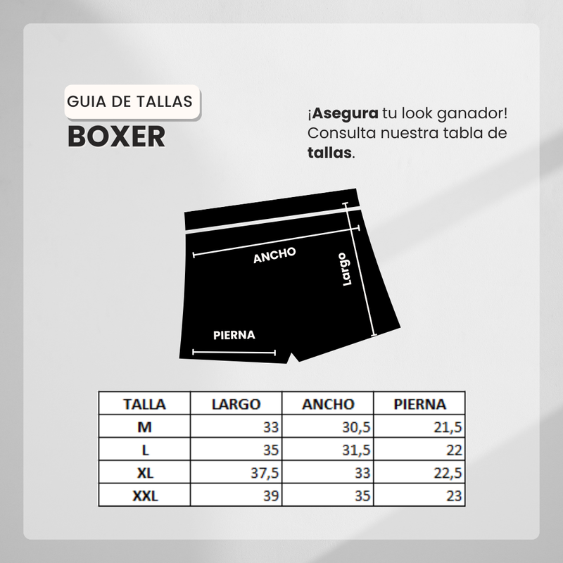 Guía de tallas para BOXER HB 1427 Azul Oscuro