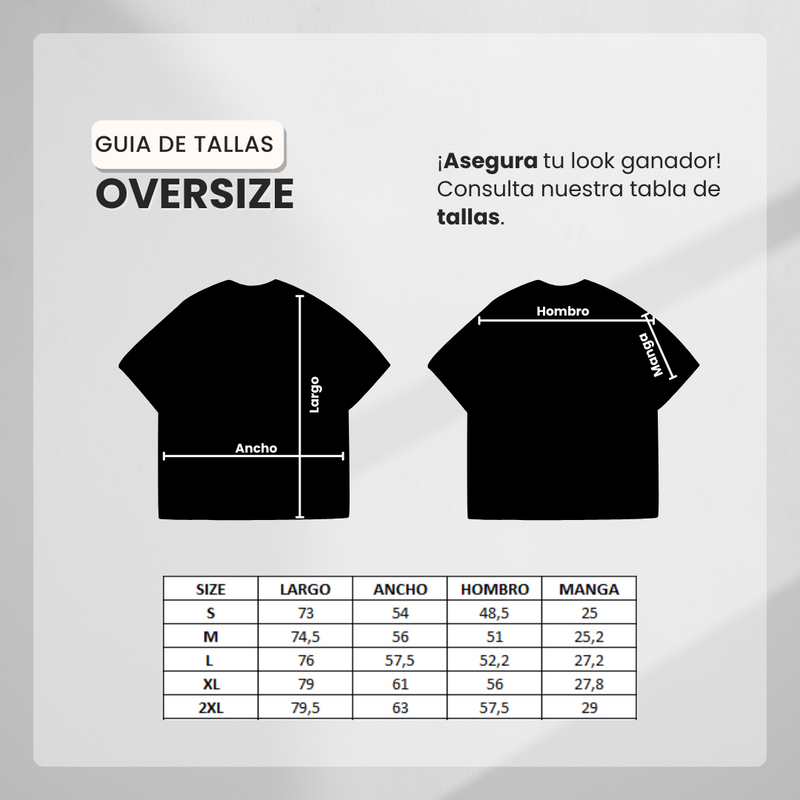 Guía de tallas para Camiseta 834028 Oversize Crema Para Hombre