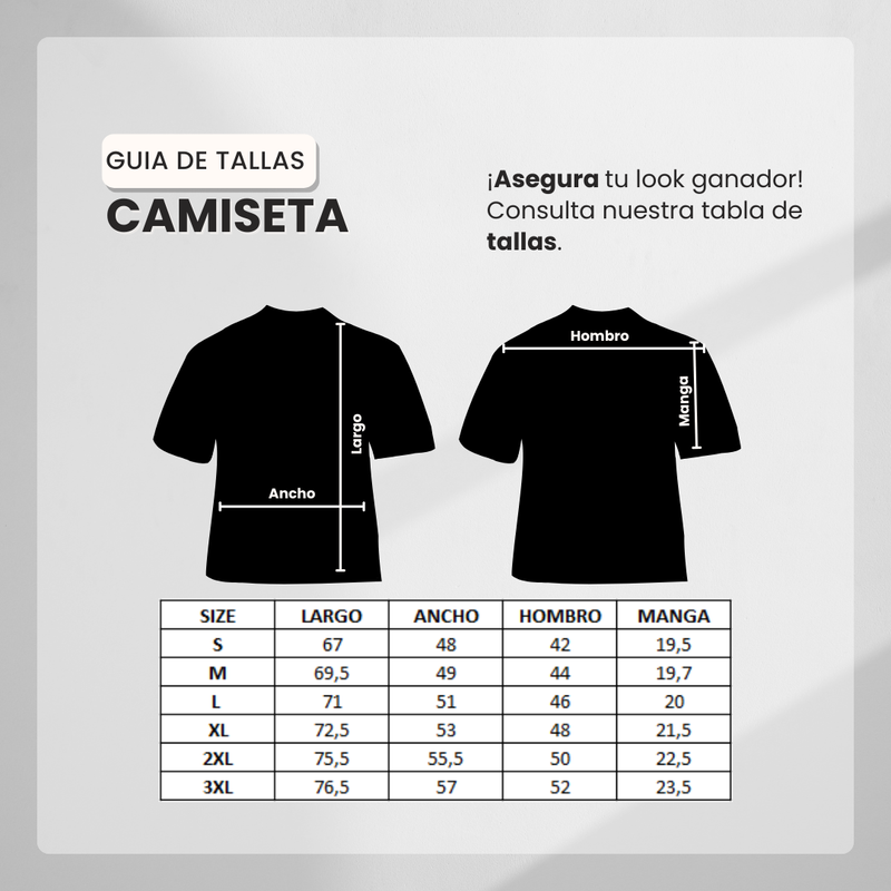 Guía de tallas para Camiseta 786624 Básica Azul Oscuro Para Hombre