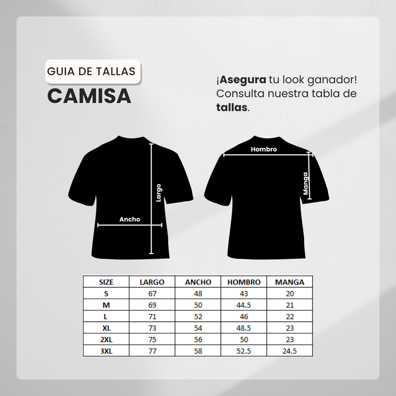 Guía de tallas para Camiseta 786901 Estampada Blanca Para Hombre