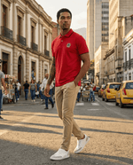 Camiseta 22369# Tipo Polo Roja Para Hombre