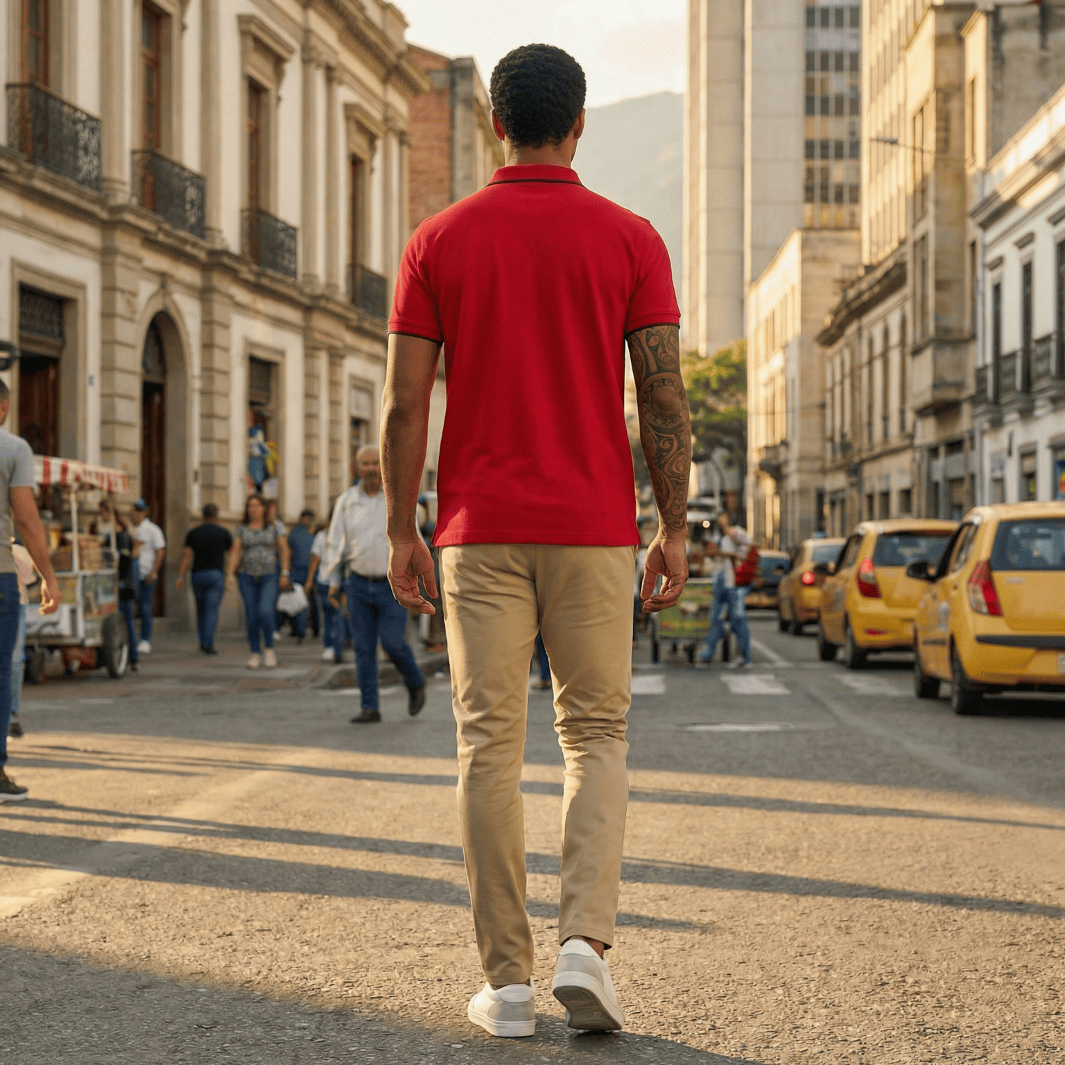 Camiseta 22369# Tipo Polo Roja Para Hombre
