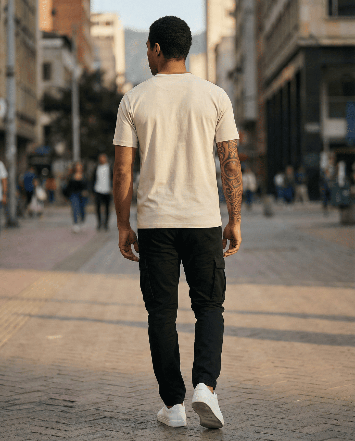 Camiseta 36023 Básica Crema Para Hombre