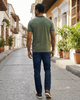 Camiseta 66632 Básica Verde Oscuro Para Hombre
