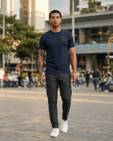 Camiseta 786624 Básica Azul Oscuro Para Hombre