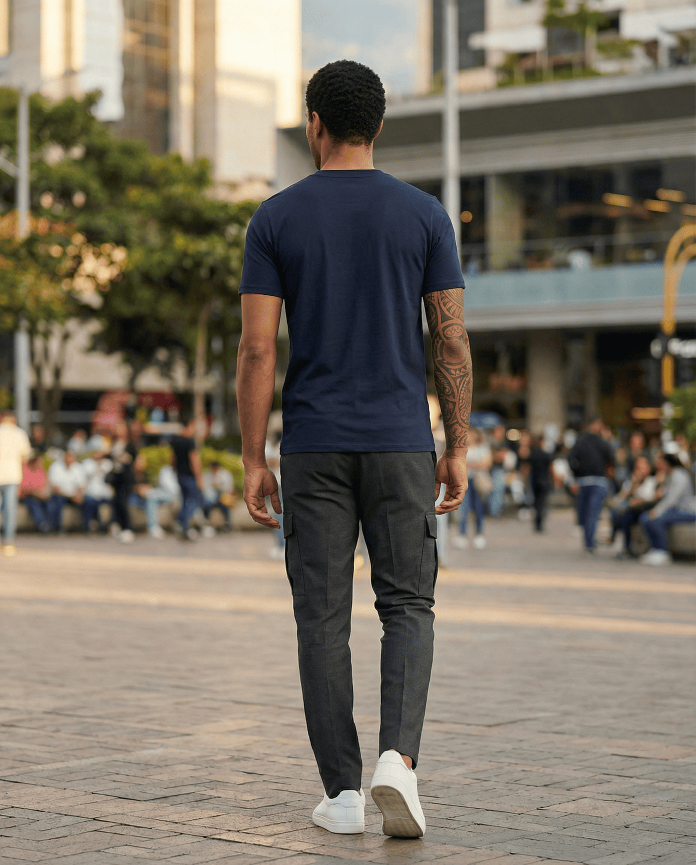 Camiseta 786624 Básica Azul Oscuro Para Hombre