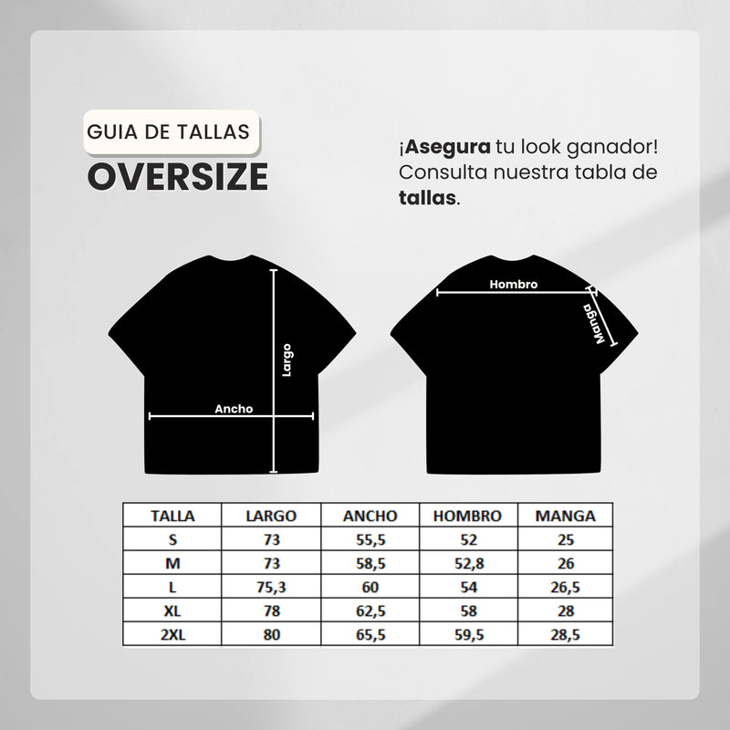 Guía de tallas para Camiseta 834003 Oversize Pickling Gris Para Hombre