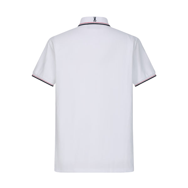 Camiseta Bu108#  Tipo Polo Blanca Para Hombre