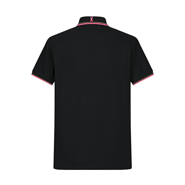 Camiseta Bu108#  Tipo Polo Negra Para Hombre