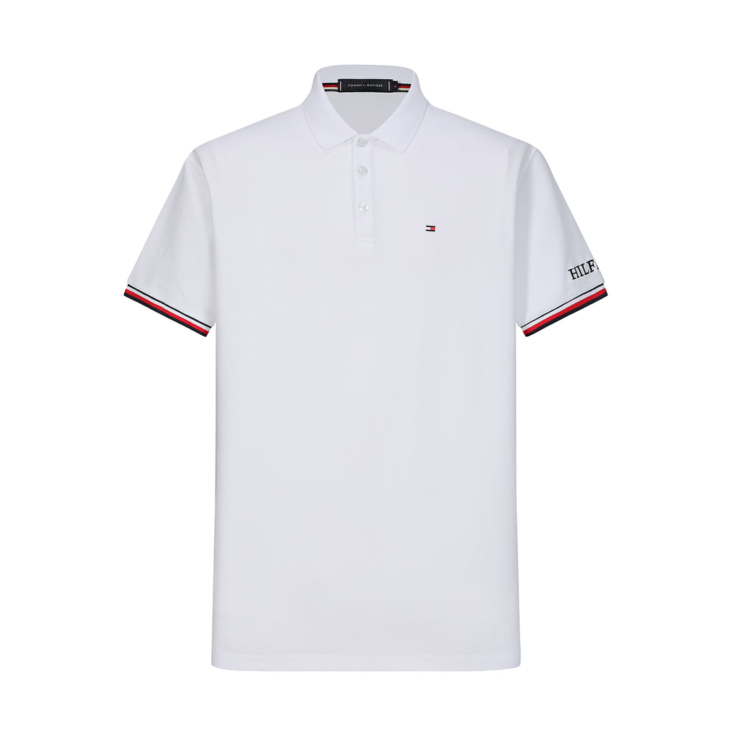 Camiseta TM005# Tipo Polo Blanca Para Hombre