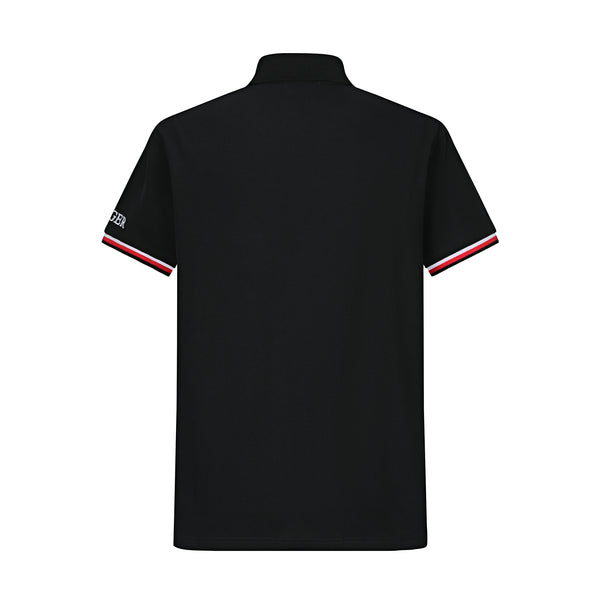 Camiseta TM005# Tipo Polo Negra Para Hombre