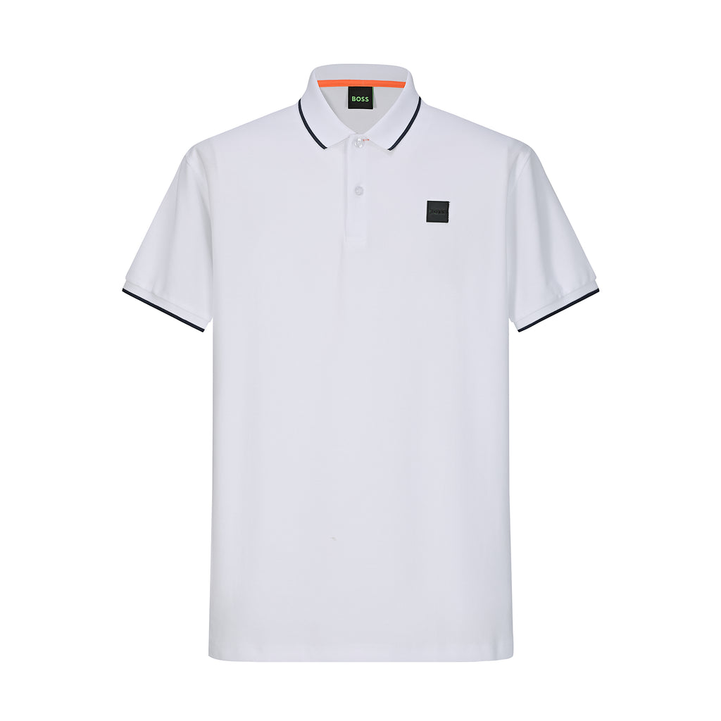 Camiseta Bo209# Tipo Polo Blanca Para Hombre