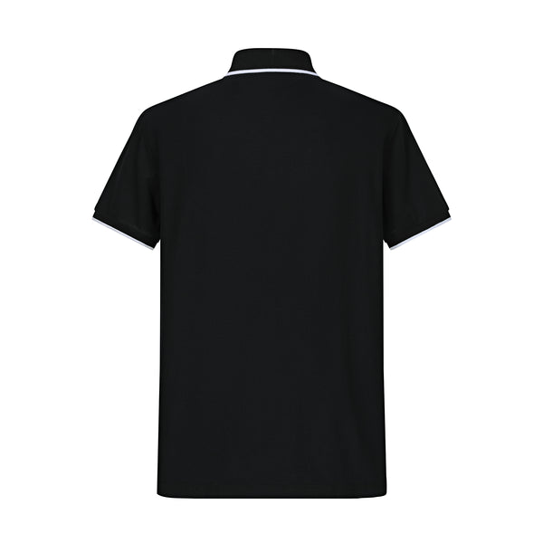 Camiseta Bo209# Tipo Polo Negra Para Hombre