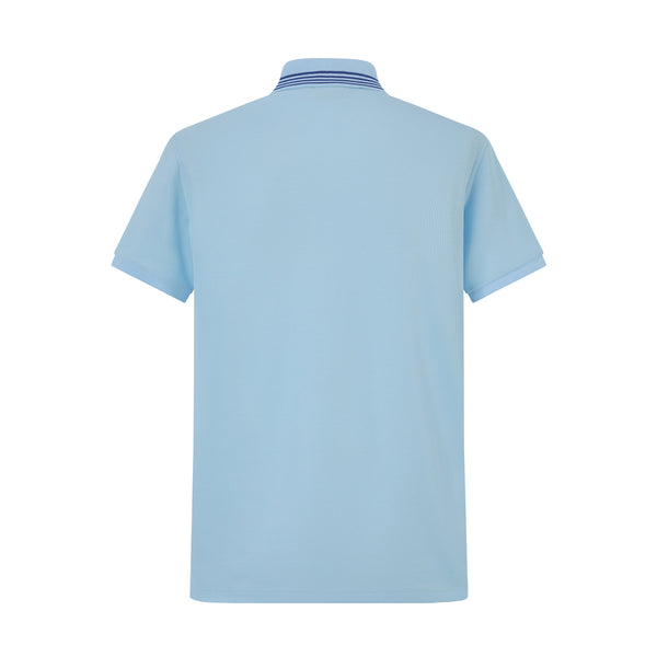 Camiseta 13604# Tipo Polo Azul Claro Para Hombre