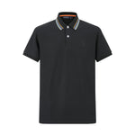 Camiseta 22348# Tipo Polo Negra Para Hombre