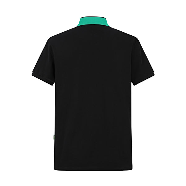 Camiseta BO213# Tipo Polo Negra Para Hombre