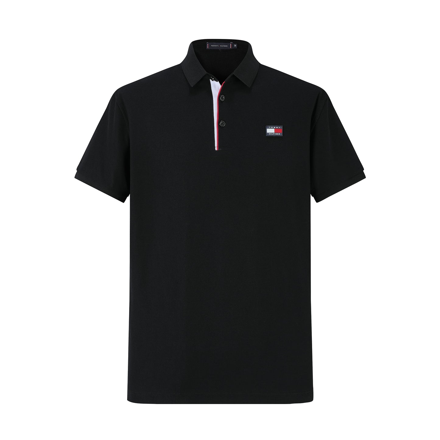 Camiseta T369-8# Tipo Polo Negra Para Hombre