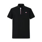 Camiseta T369-8# Tipo Polo Negra Para Hombre