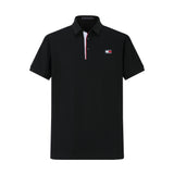 Camiseta T369-8# Tipo Polo Negra Para Hombre