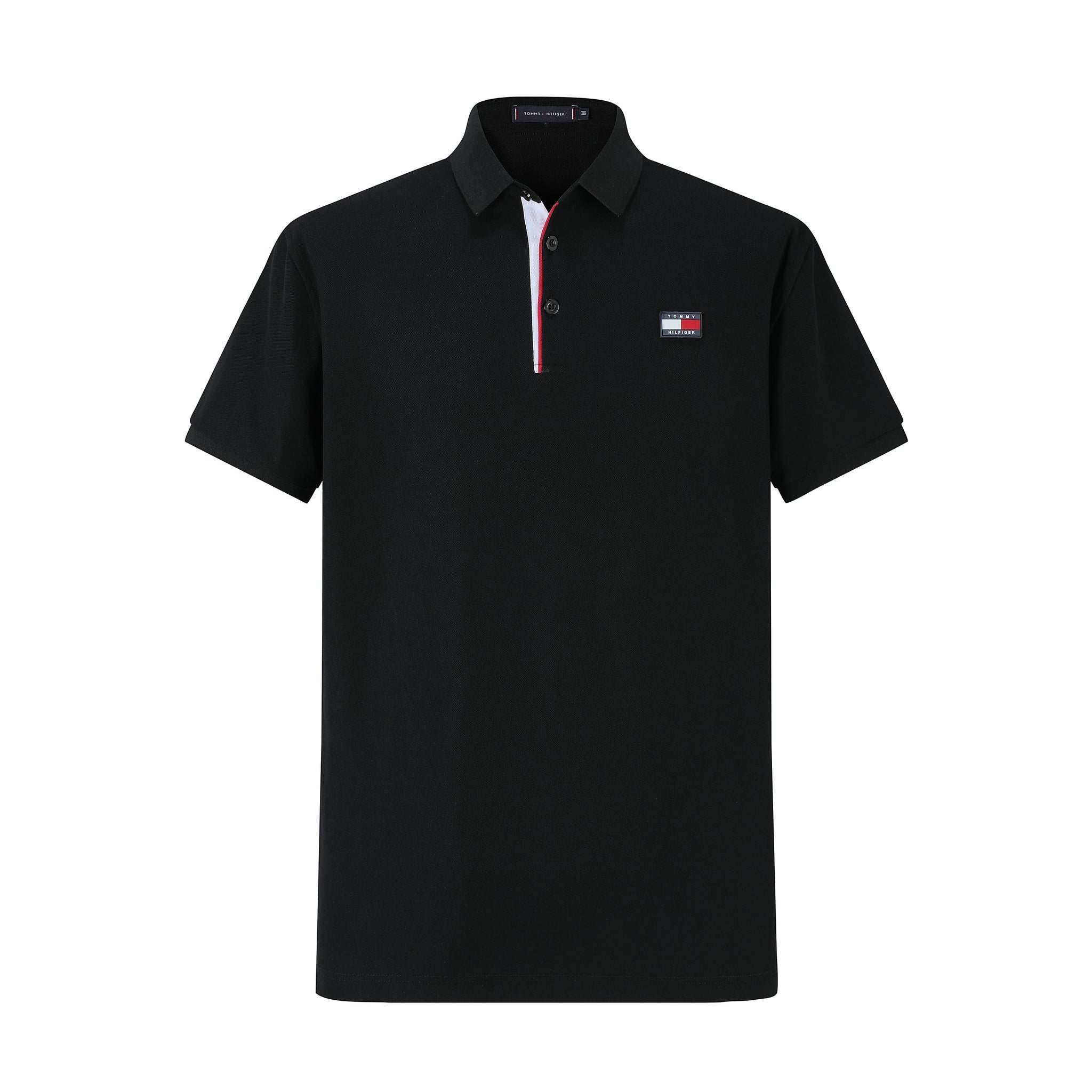 Camiseta T369-8# Tipo Polo Negra Para Hombre