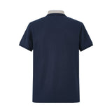 Camiseta 13616# Tipo Polo Azul Oscuro Para Hombre